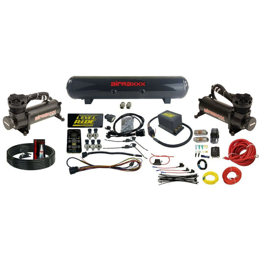 Level Ride Pressure Only Air Management Kit with airmaxxx 480 Black Dual Pack