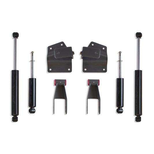 4 inch rear drop kit for gmc sierra 2wd | silverado hanger and shackle lowering setup