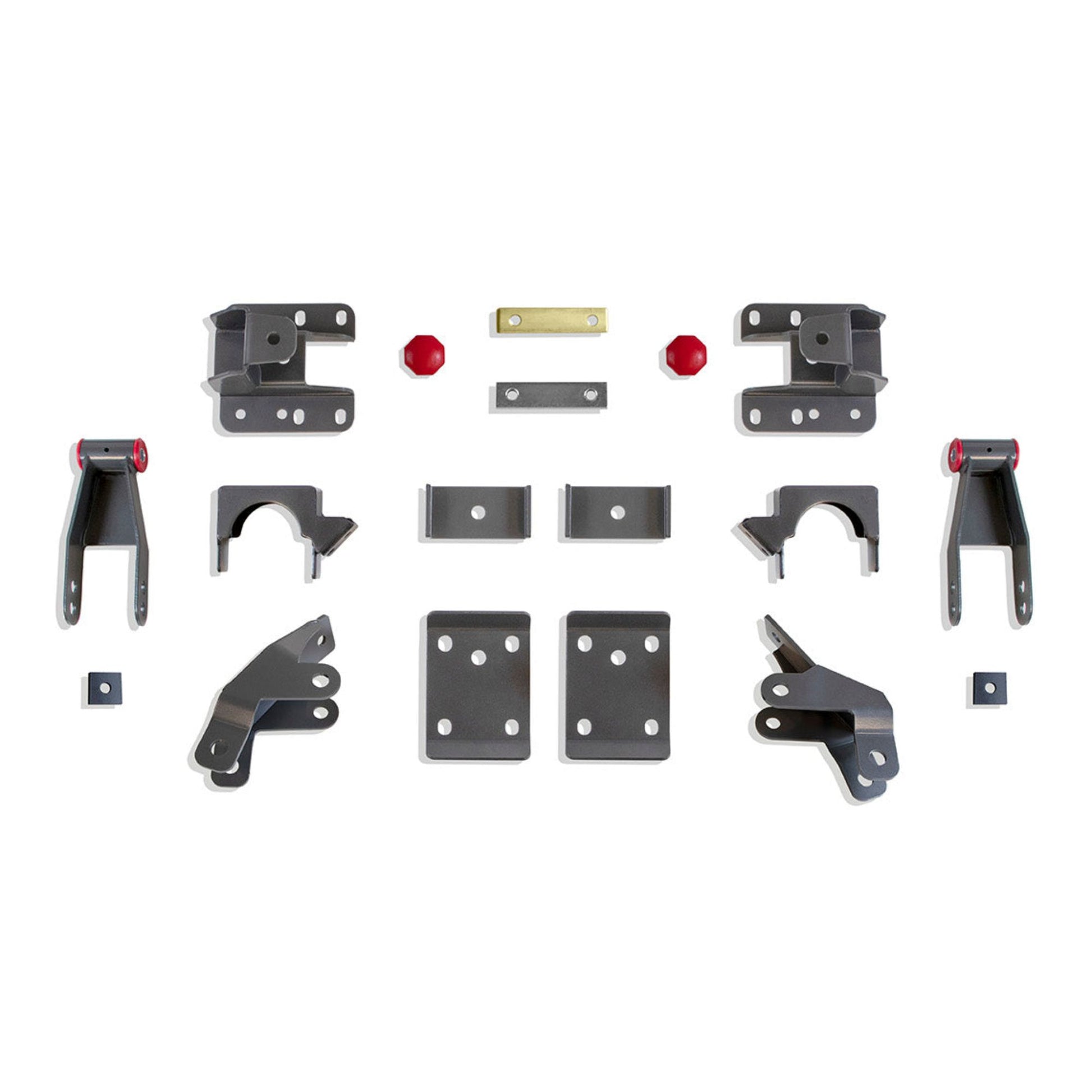 adjustable rear drop kit for gmc sierra | silverado rear flip kit with shackles | maxtrac lowering hangers and shock extenders