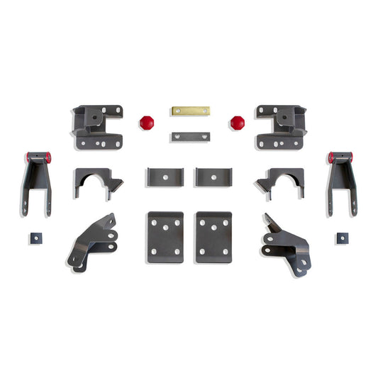 adjustable rear drop kit for gmc sierra | silverado rear flip kit with shackles | maxtrac lowering hangers and shock extenders