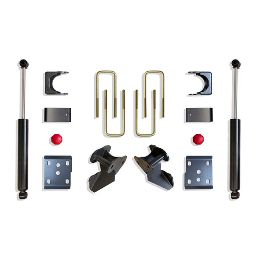 ford f150 rear lowering setup | rear drop kit for f150 | lowered ford truck suspension | maxtrac rear flip kit | lowered 4wd f150 stance