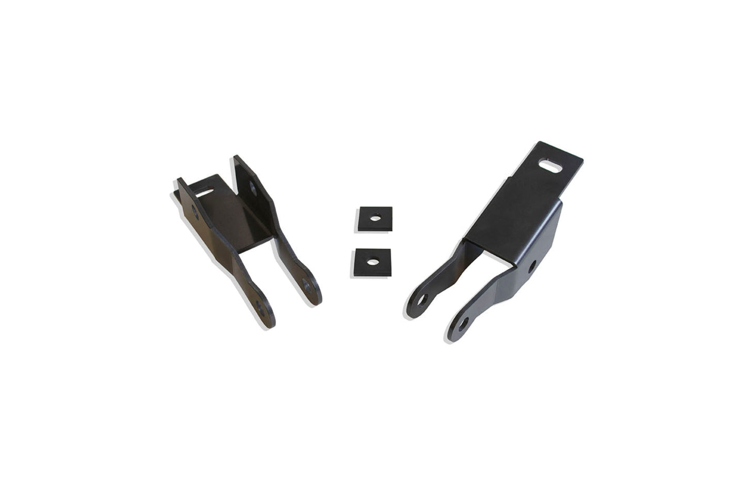 silverado rear shock relocation brackets | sierra suspension correction kit | adaptive ride control shock extenders | lowered truck suspension hardware