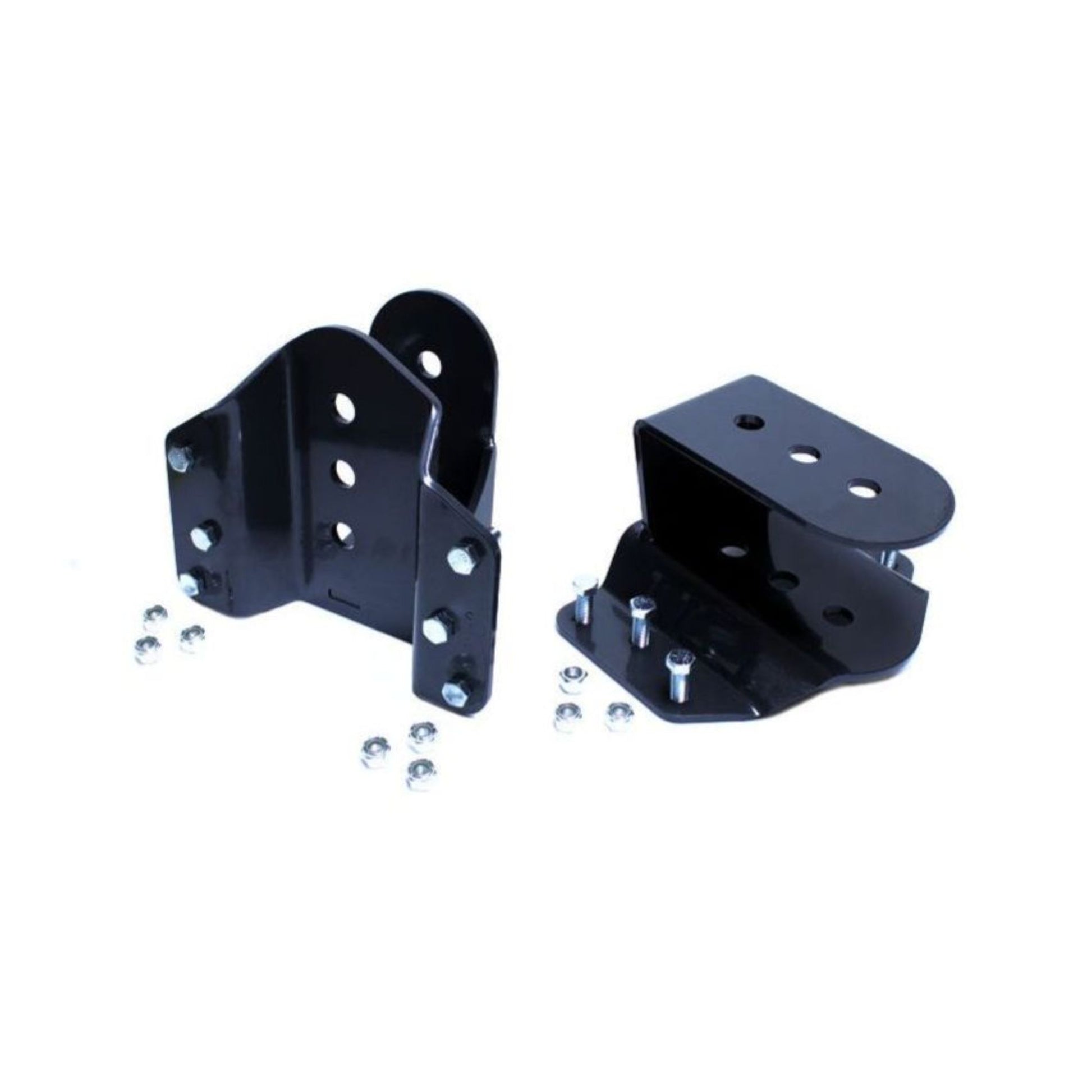 ford f250 rear 2" lowering hangers | ford f350 suspension drop kit | super duty adjustable drop hangers | 4 inch rear drop hardware | maxtrac suspension components