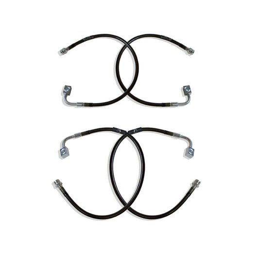stainless steel braided brake line kit 2007 2018 jeep jk | front rear extended brake hoses for lifted jeep | dot compliant jeep wrangler brake line upgrade