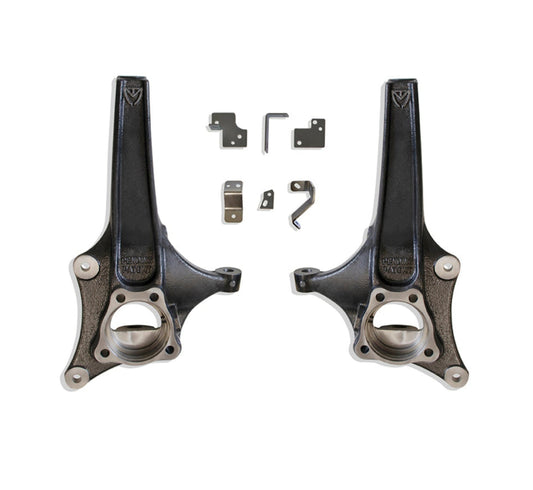 tahoe 1500 3.5 inch lift kit | suburban suspension lift components | ductile steel spindle pair | black e coated lift spindles | gm suv suspension upgrade | bolt on spindle lift kit | lifted tahoe suspension parts