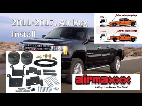 airmaxxx Air Over Load Tow Assist Kit w/White Gauge & Tank Fits 2011-19 GM 8 Lug Truck video install