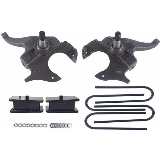 slamrite Drop Spindles & Fabricated Steel Blocks Kit Fits S10 2wd