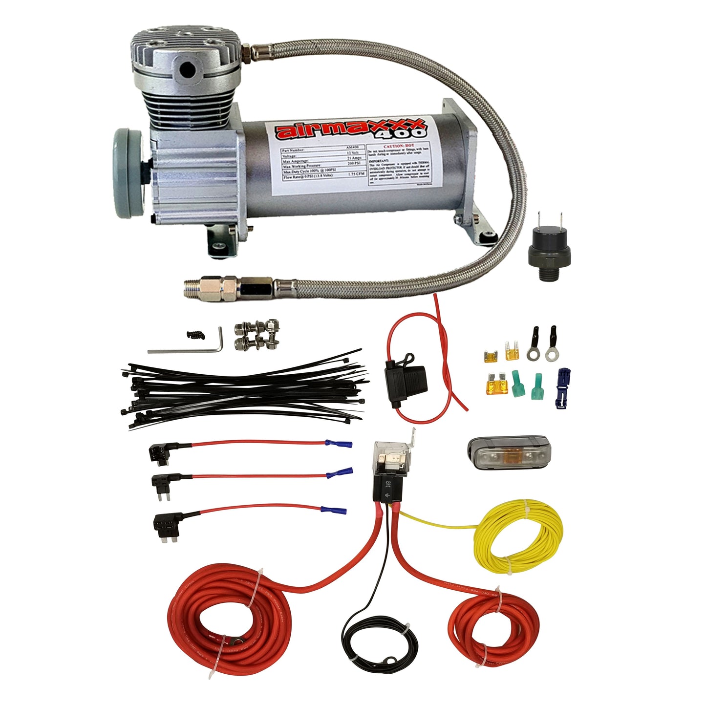 airmaxxx Pewter 400 Air Compressor 200 PSI for Air Ride & Horns