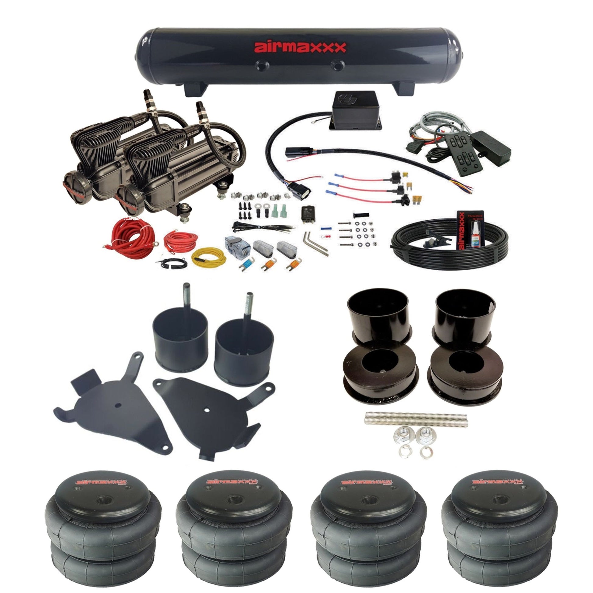 slam sv8c X-series compressors steel tank 2500 bags air suspension kit for 1978 gm g-body cars GBODY-XB2-57S-SV8C-MC1-WK-HF