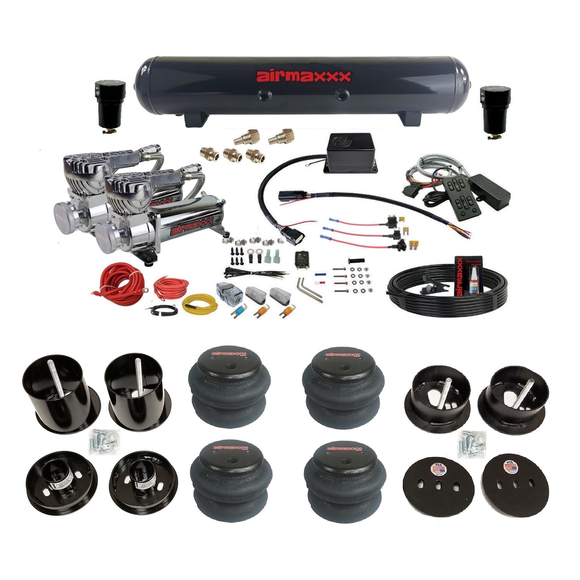 Slam SV-8C Air Suspension Kit w/Chrome 580 & Tank Fits 1963–64