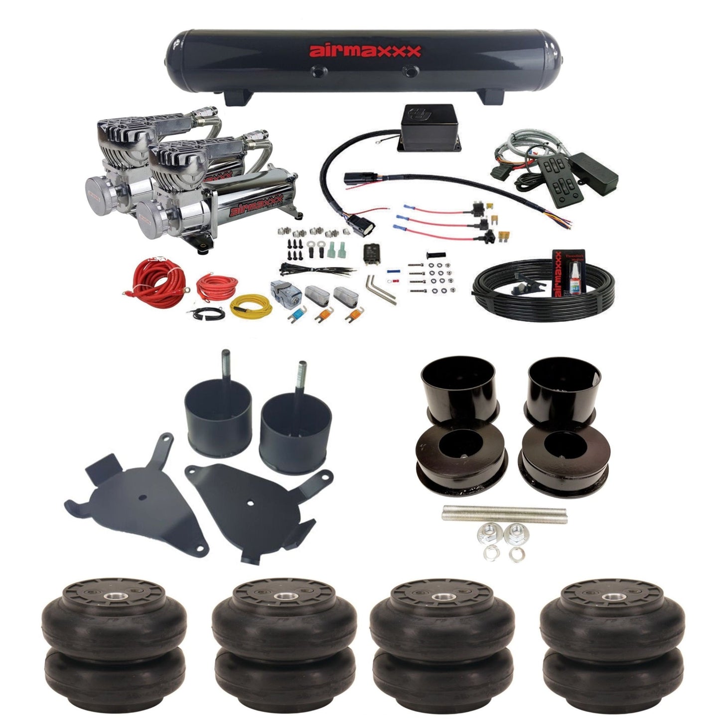 slam sv8c chrome 580 compressors steel tank slam bags air suspension kit for 1978 gm g-body cars K-GBODY-580C2-57S-SV8C-MC1-WK-HFSS6