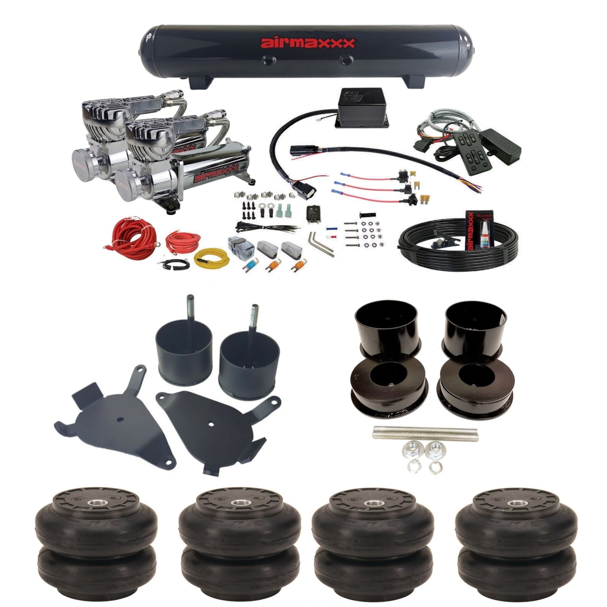 slam sv8c chrome 580 compressors steel tank slam bags air suspension kit for 1978 gm g-body cars K-GBODY-580C2-57S-SV8C-MC1-WK-HFSS6