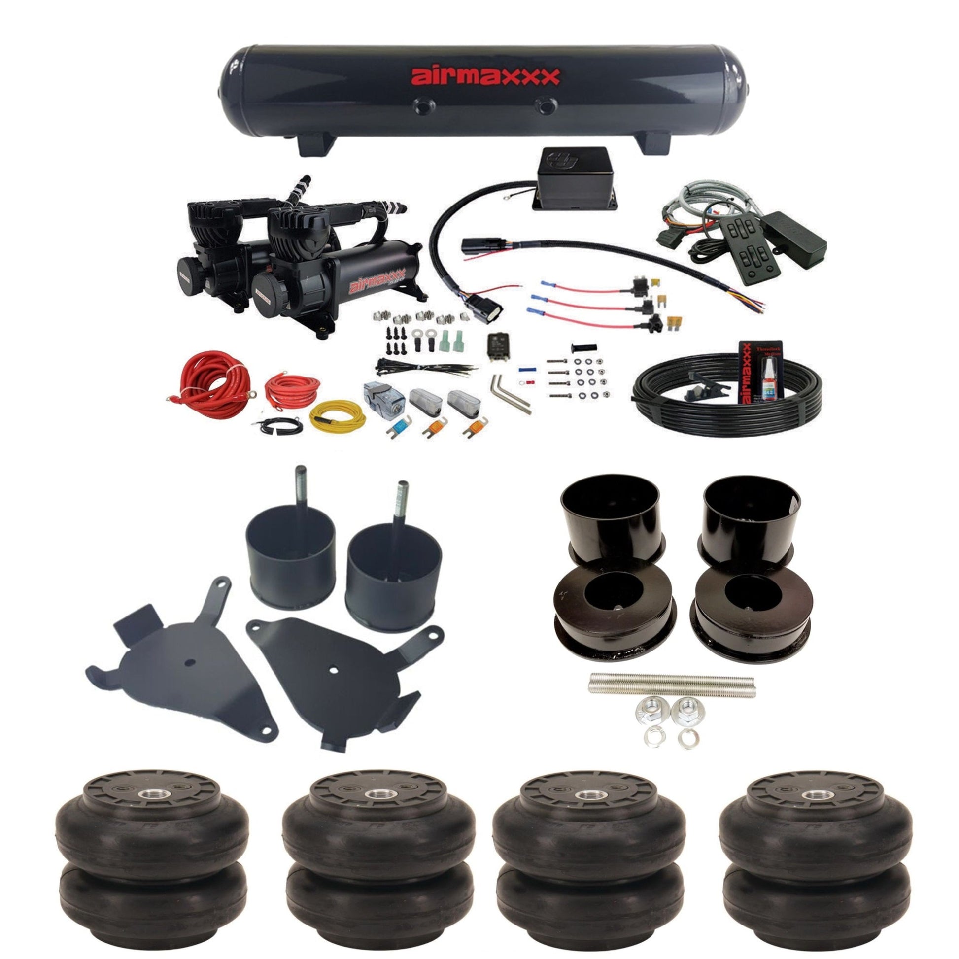 slam sv8c dual 580 black compressors steel tank slam bags air suspension kit for 1978 gm g-body cars K-GBODY-580B2-57S-SV8C-MC1-WK-HFSS6