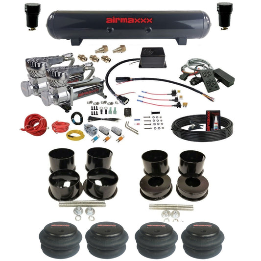 slam sv8c dual chrome 580 compressors steel tank 2600 bags air suspension kit for 1971-1996 chevy impala KBBDY-580C2-57S-SV8CMC1-WK-HF