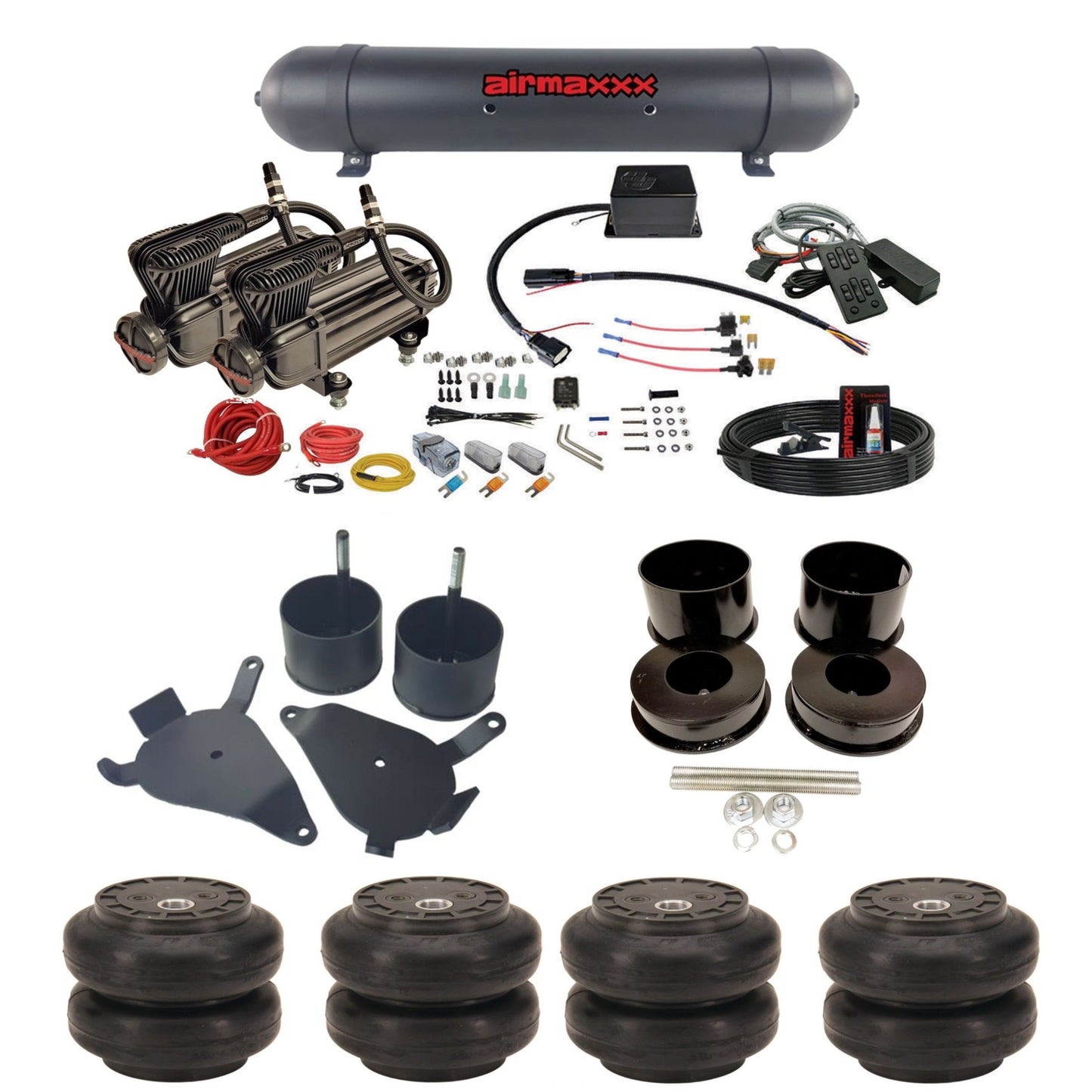 slam sv8c dual x-series compressors aluminum tank slam bags air suspension kit for 1978 gm g-body cars K-GBODY-XB2-57ABK-SV8C-MC1-WK-HFSS6