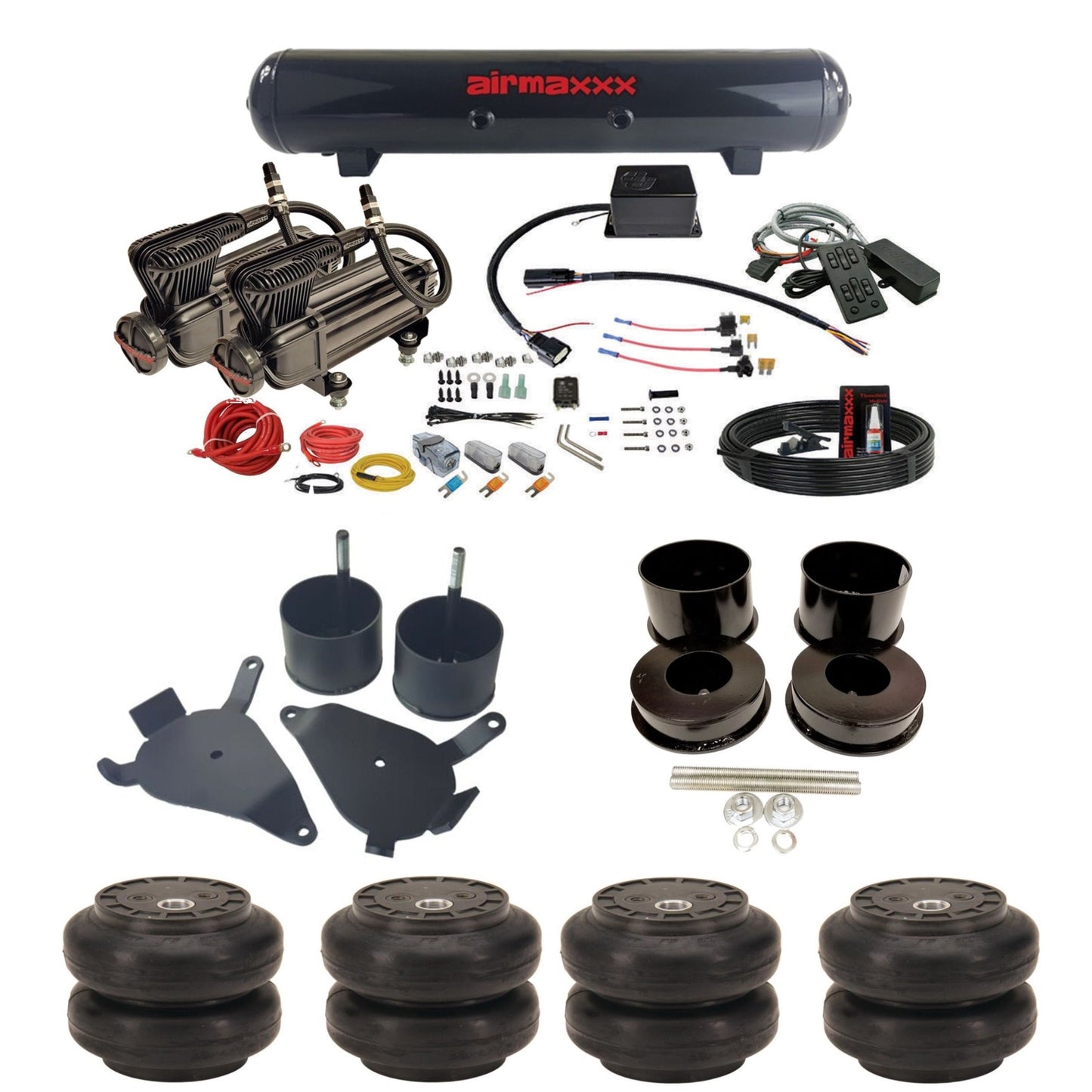 slam sv8c dual x-series compressors steel tank slam bags air suspension kit for 1978 gm g-body cars K-GBODY-XB2-57S-SV8C-MC1-WK-HFSS6