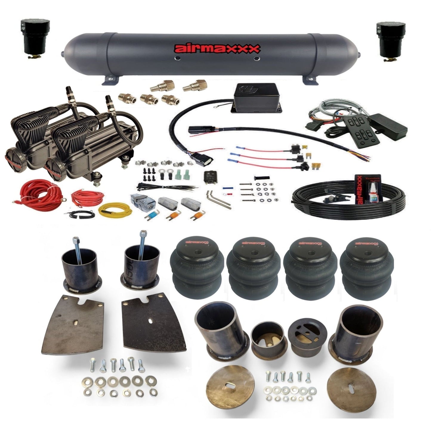 slam sv8c x-series compressors aluminum tank 2600 bags air suspension kit for 1961 buick lesabre KBUI61-XB2-57ABK-SV8CMC1-WK-HF