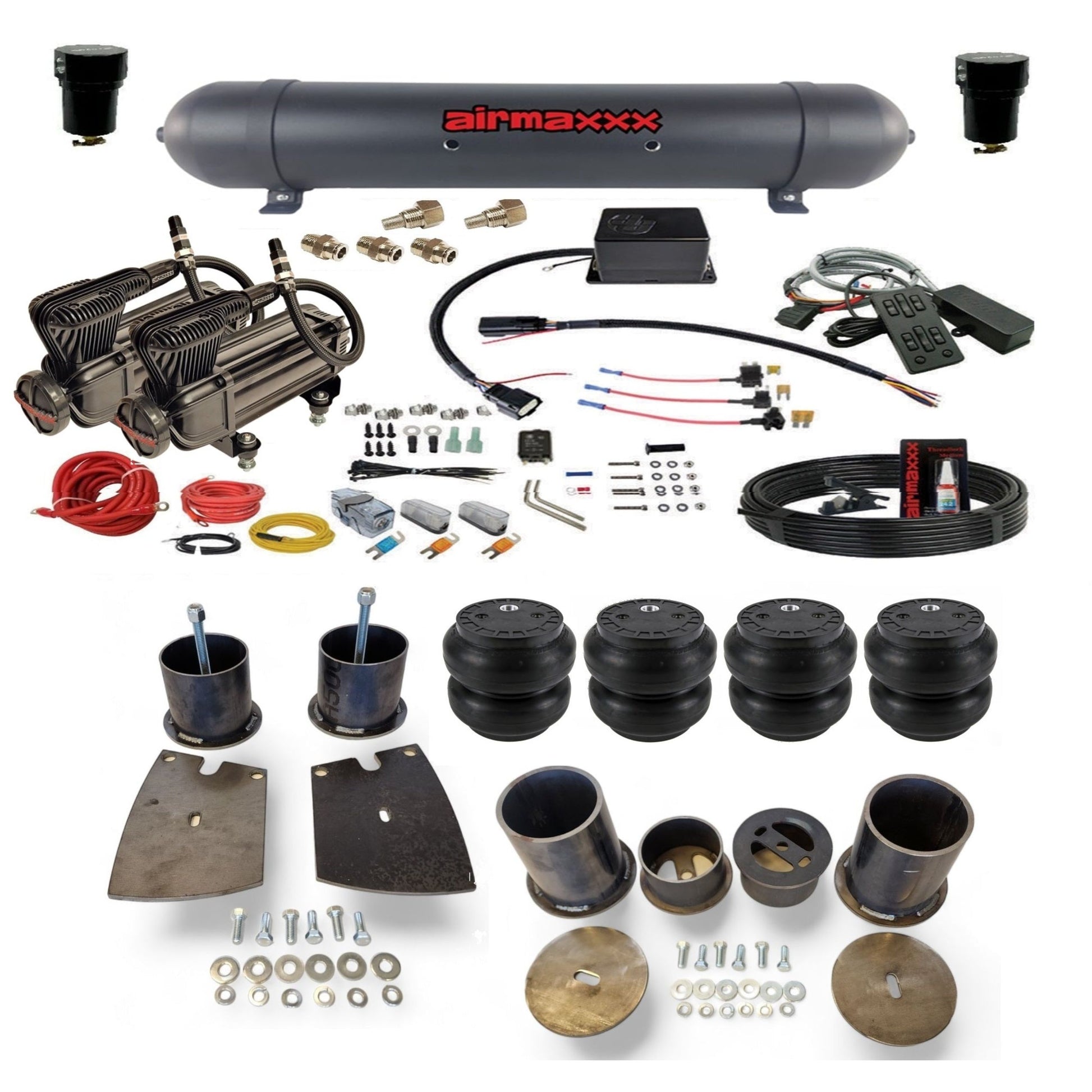 slam sv8c x-series compressors aluminum tank slam bags air suspension kit for 1961 buick lesabre KBUI61-XB2-57ABK-SV8CMC1-WK-HFSS7