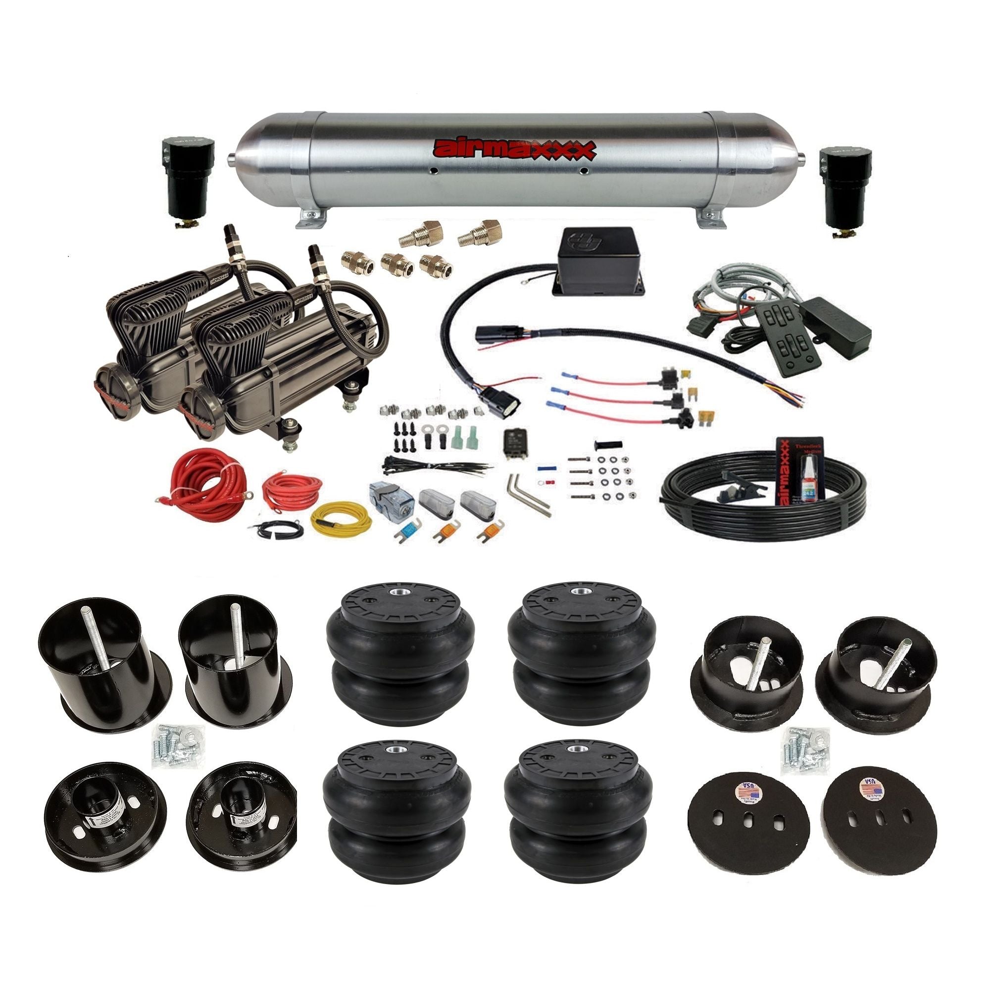 Slam SV-8C Air Suspension Kit w/Chrome 580 & Tank Fits 1963–64