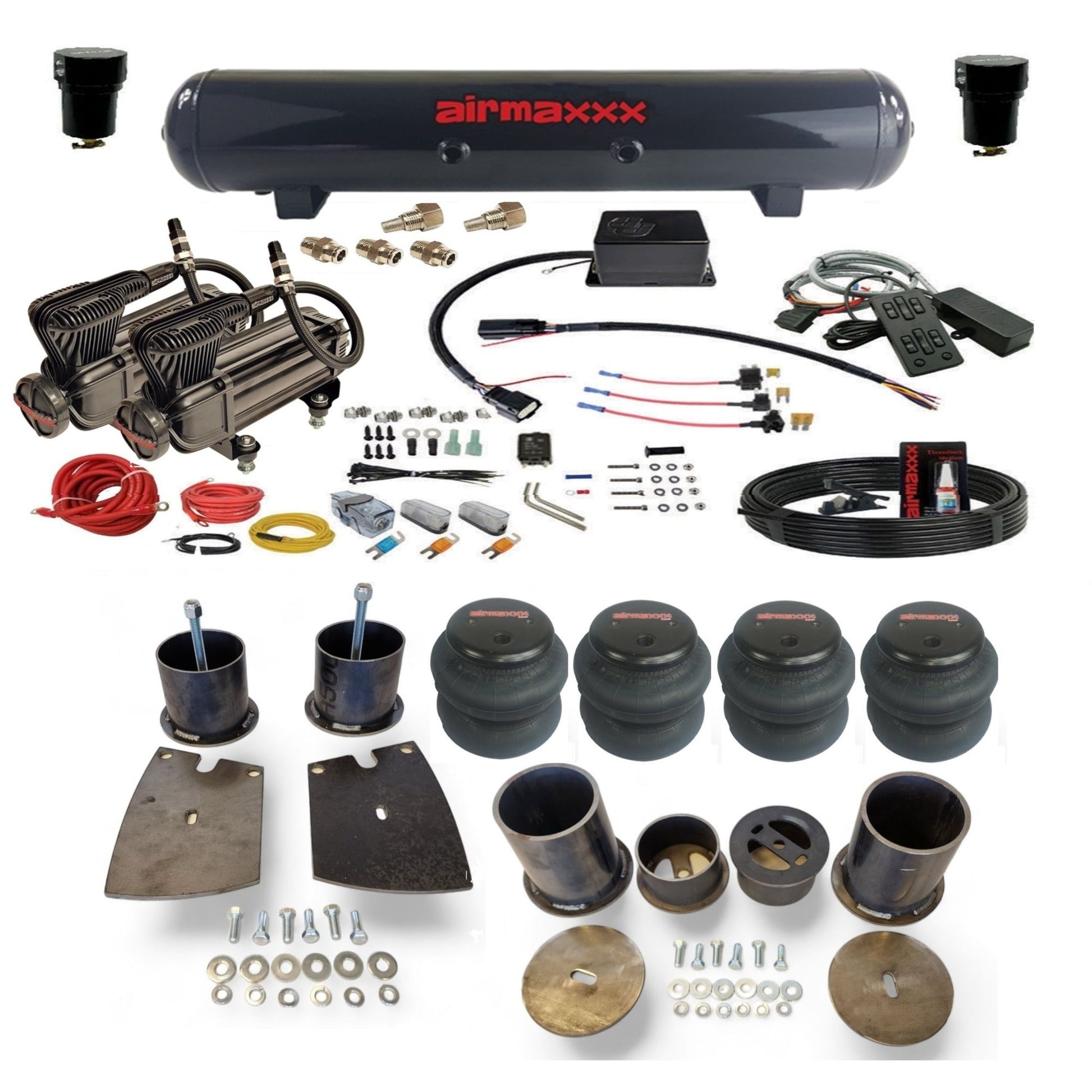 slam sv8c x-series compressors steel tank 2600 bags air suspension kit for 1961 buick lesabre KBUI61-XB2-57S-SV8CMC1-WK-HF