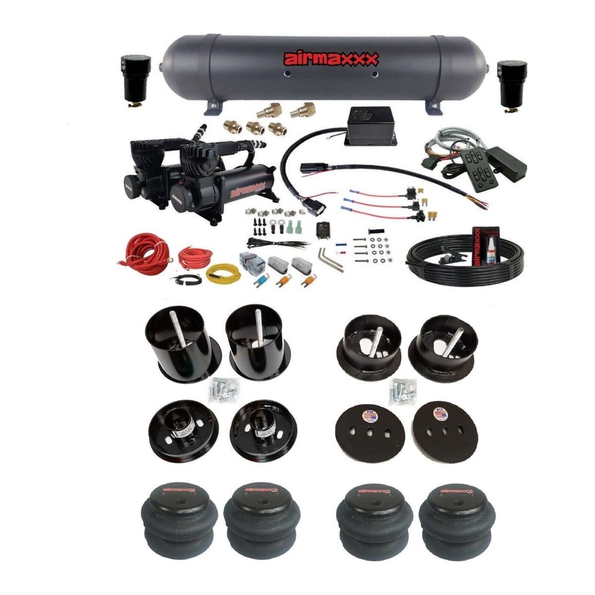 Slam Specialties SV-8C + Mc.1 580 Black Air Ride Suspension Kit For 1963-64 Cadillac 