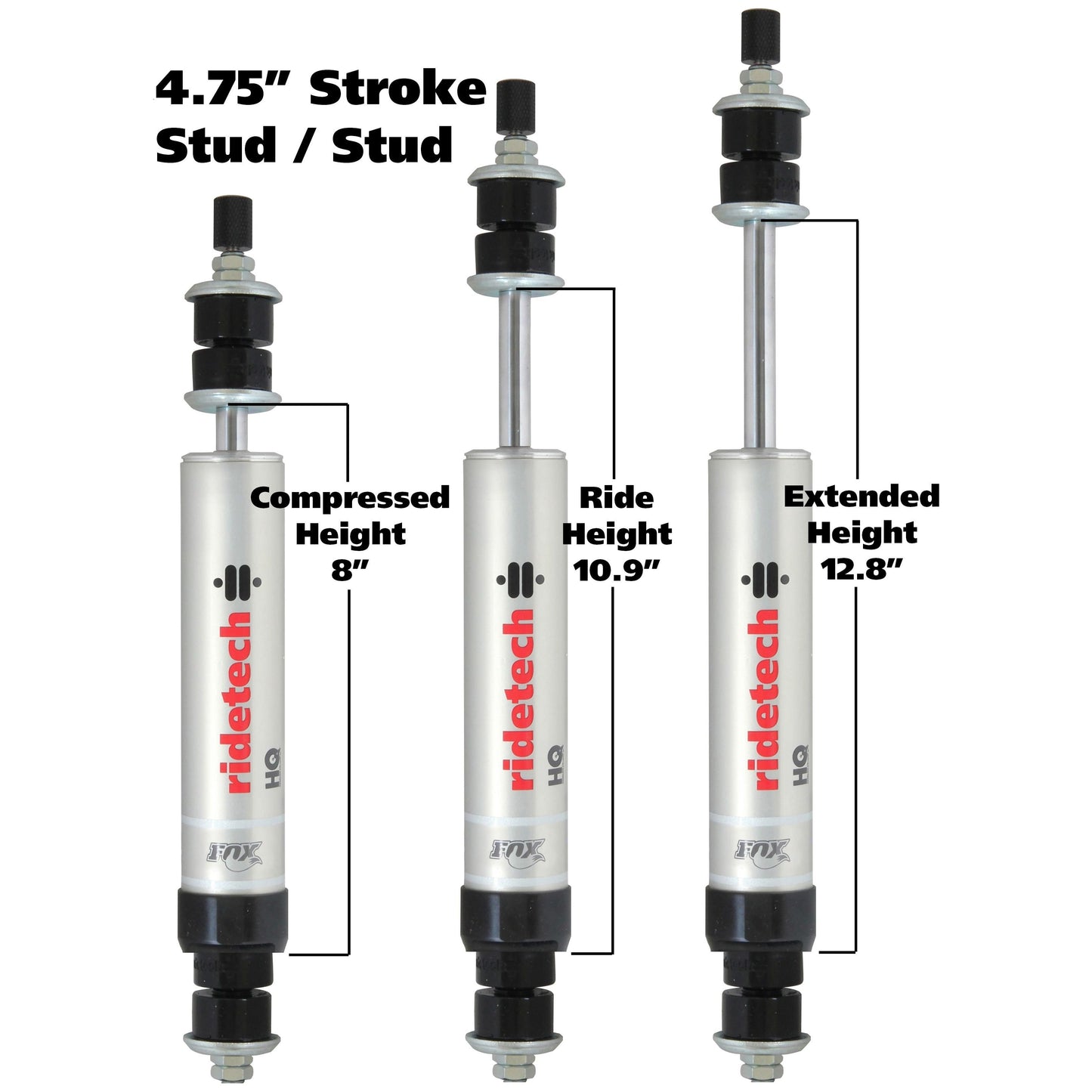 RideTech Universal Smooth Body Shocks (Select Length & Mounting Style)