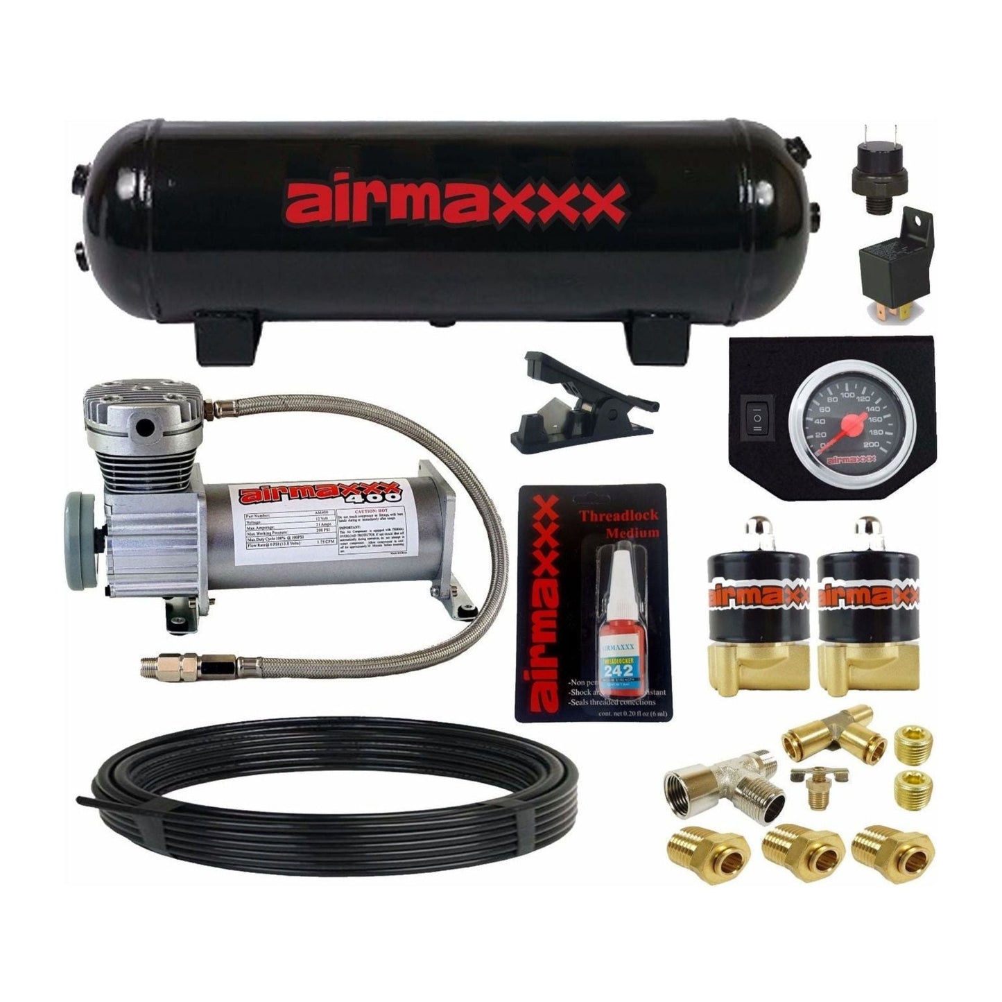 AirMaxxx Tow Assist in Cab Air Level Control Electric Switch Kit w/black gauge