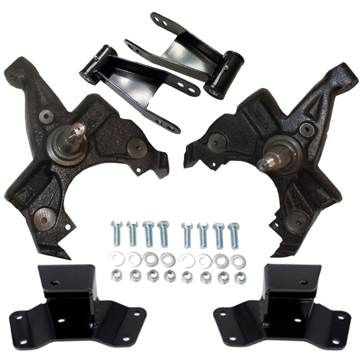 slamrite 2/4 Drop Kit Spindles Shackles & Hangers For 1988-98 Silverado 1500 2wd