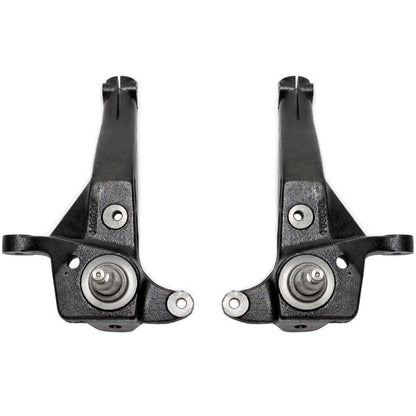 MaxTrac 703030A 4-inch lift spindles for 1998–2000 Ford Ranger 2WD coil spring suspension with black e-coated finish.