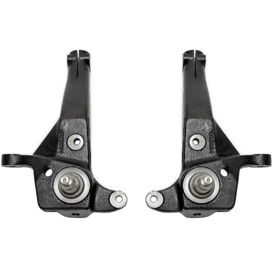 MaxTrac 703030A 4-inch lift spindles for 1998–2000 Ford Ranger 2WD coil spring suspension with black e-coated finish.