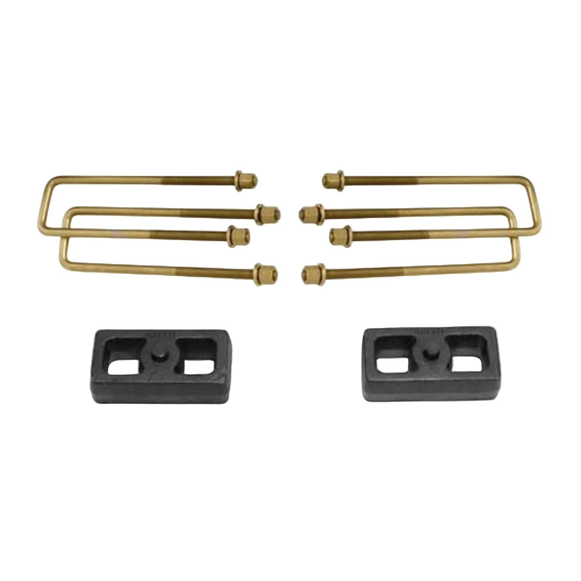 Steel lift blocks with heavy duty U-bolts | Rear suspension lift