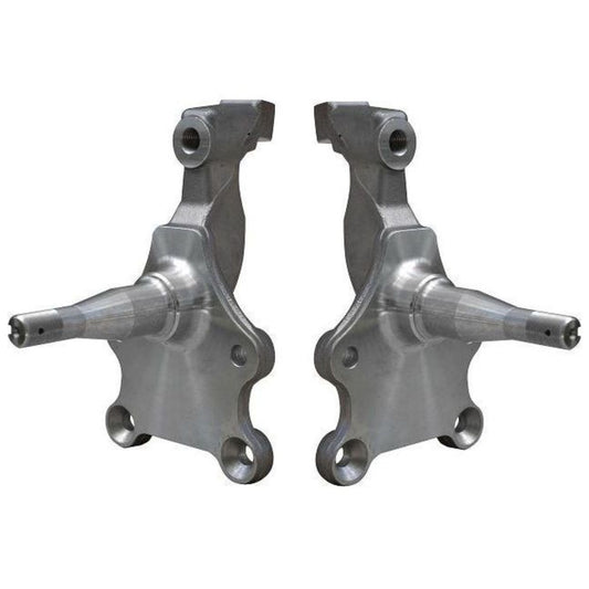 Ridetech 2" drop, tall spindle for 1967-1969 GM F-Body, 1968-1974 Nova and 1964-1972 GM A-Body. Includes a pair of spindles, nuts and cotter pins.