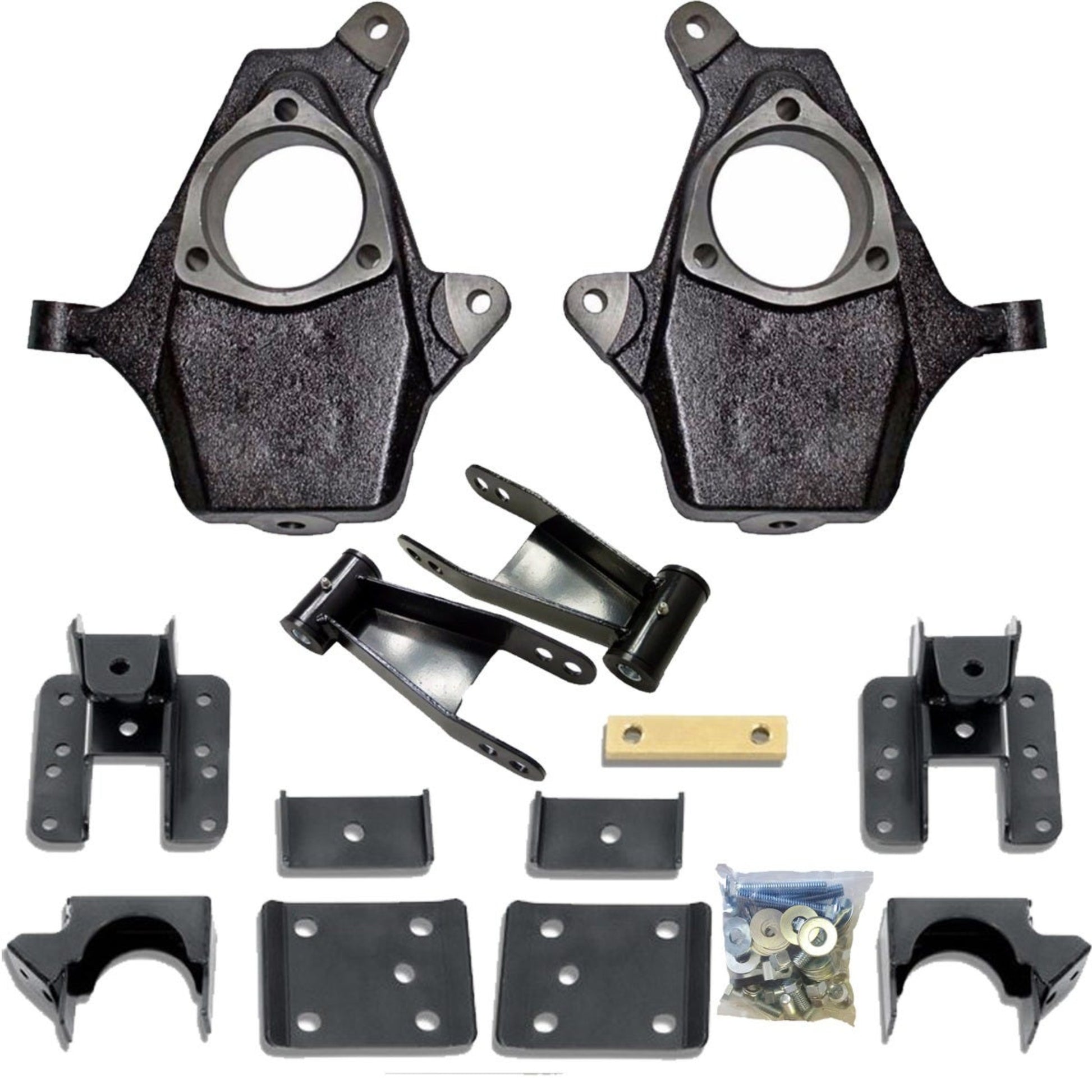 slamrite 2" Drop Spindles 4" Shackles Flip Kit Fits 2007-13 Silverado/Sierra 1500 Trucks