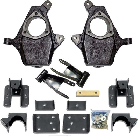 slamrite 2" Drop Spindles 4" Shackles Flip Kit Fits 2007-13 Silverado/Sierra 1500 Trucks