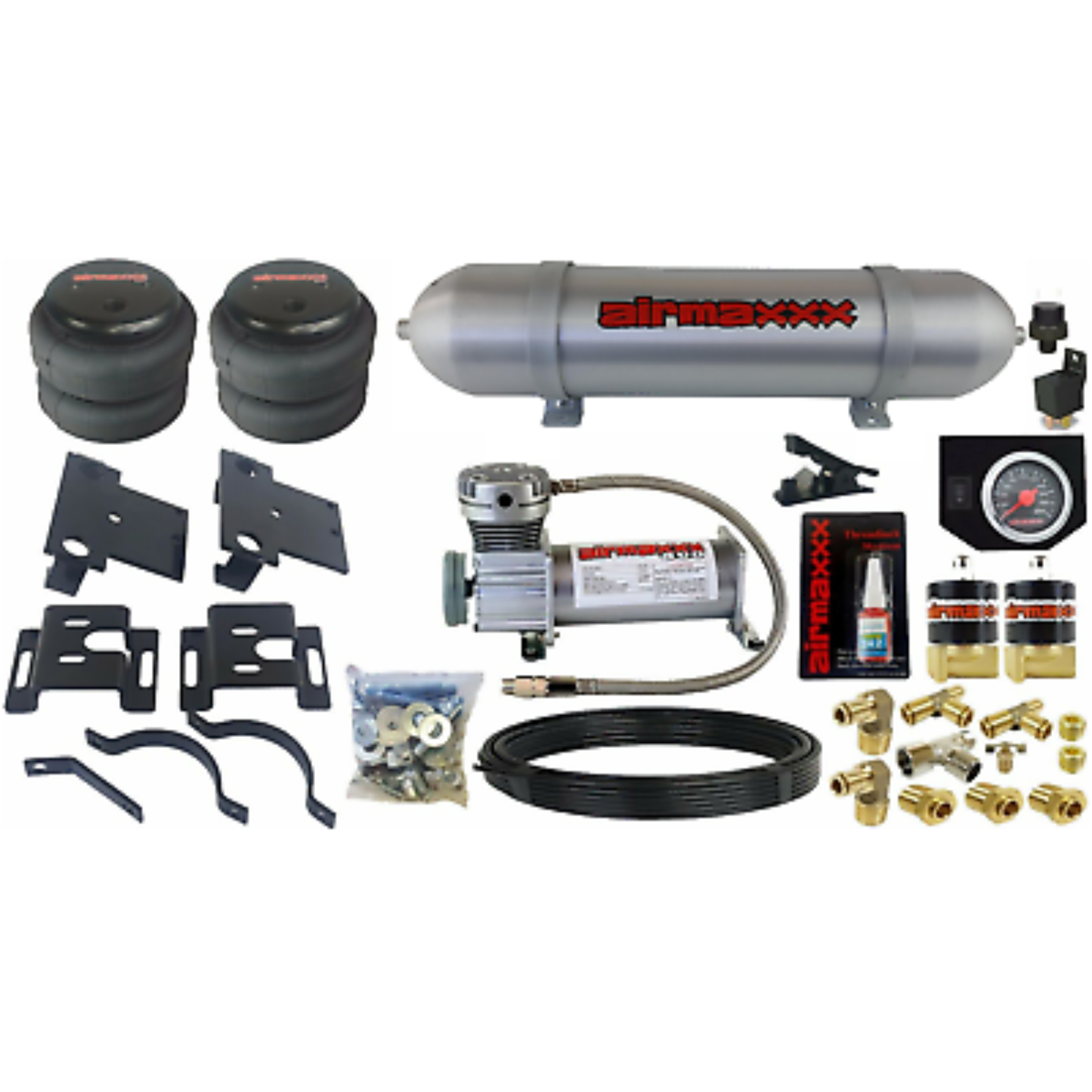 Tow Assist Air Bags Over Load w/In Cab Control For 2001-10 Chevy 8 Lug Truck