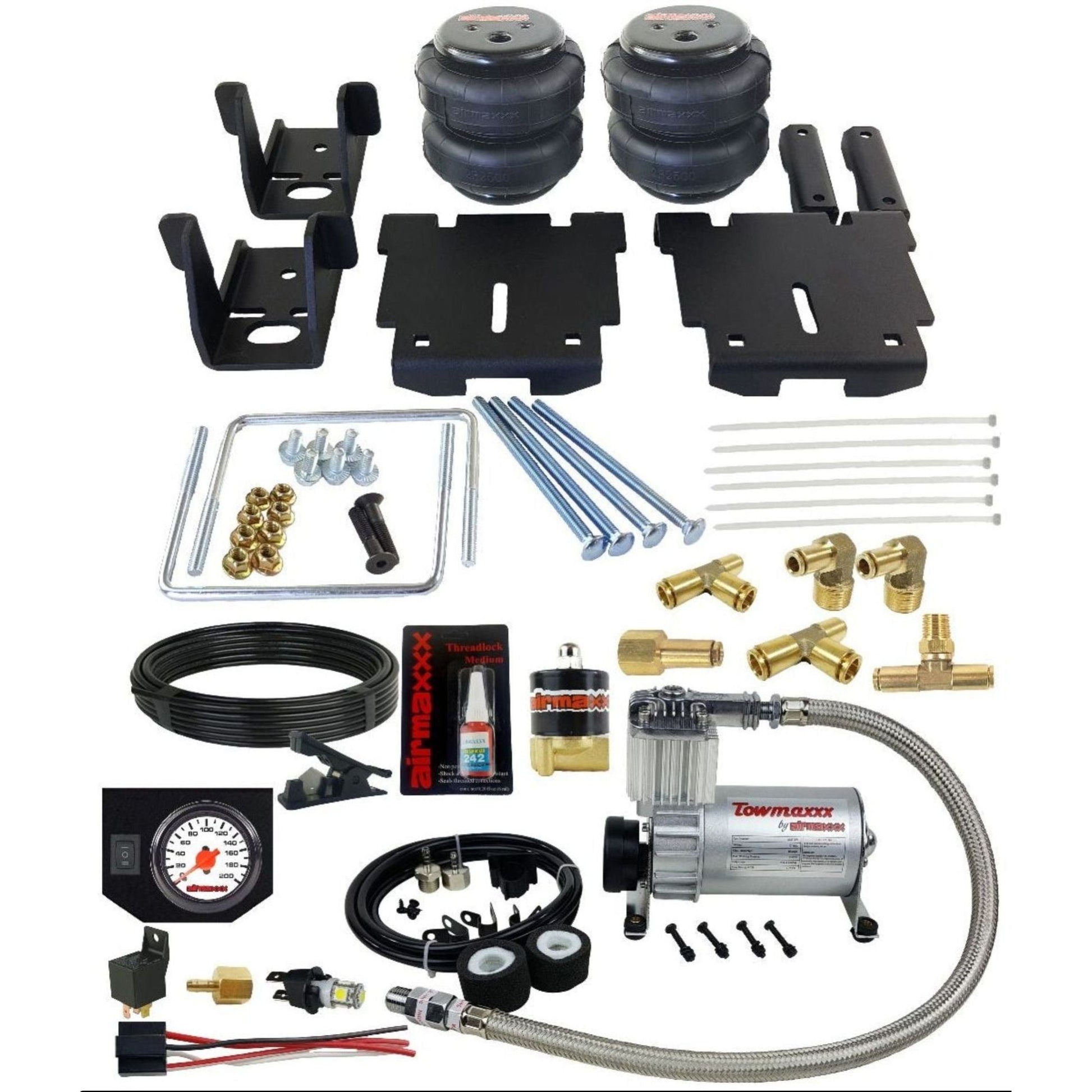 Tow Assist Over Load Air Suspension w/In Cab Control & white gauge Fits 2007-18 Silverado/Sierra 1500