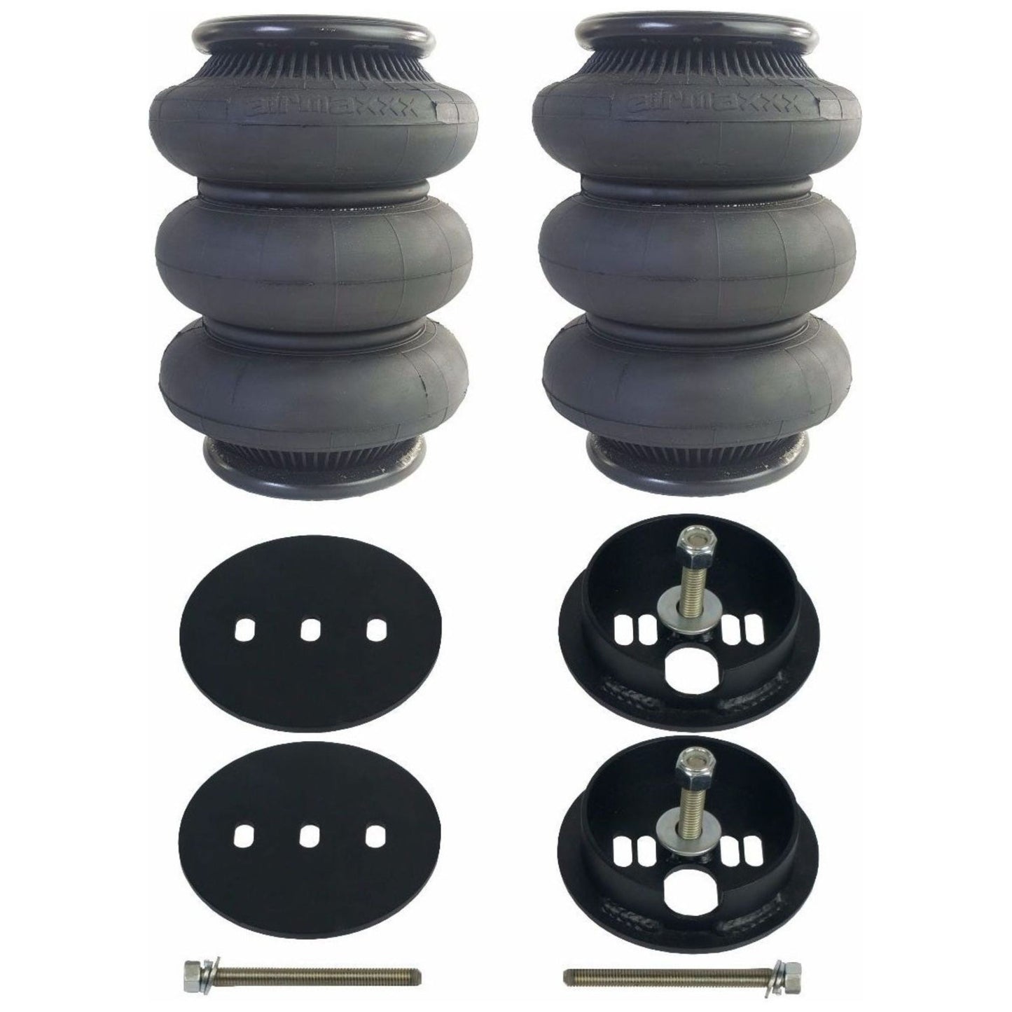 airmaxxx 2600 triple air bag pair w/brackets Fits 1963-72 C10 1/2"npt Port Air Bag Spring