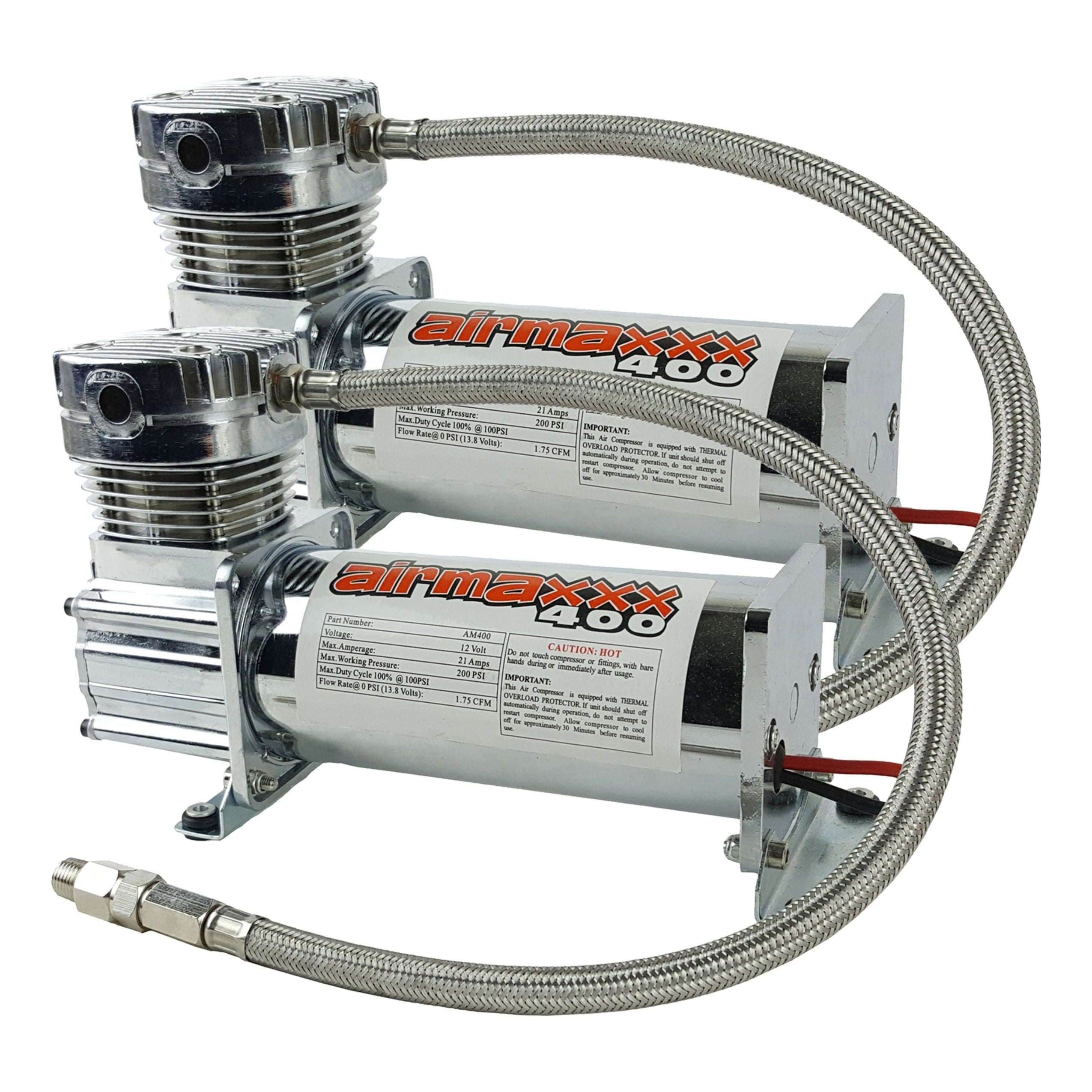 airmaxxx 400 Chrome Dual Air Compressor Pack – airslamit