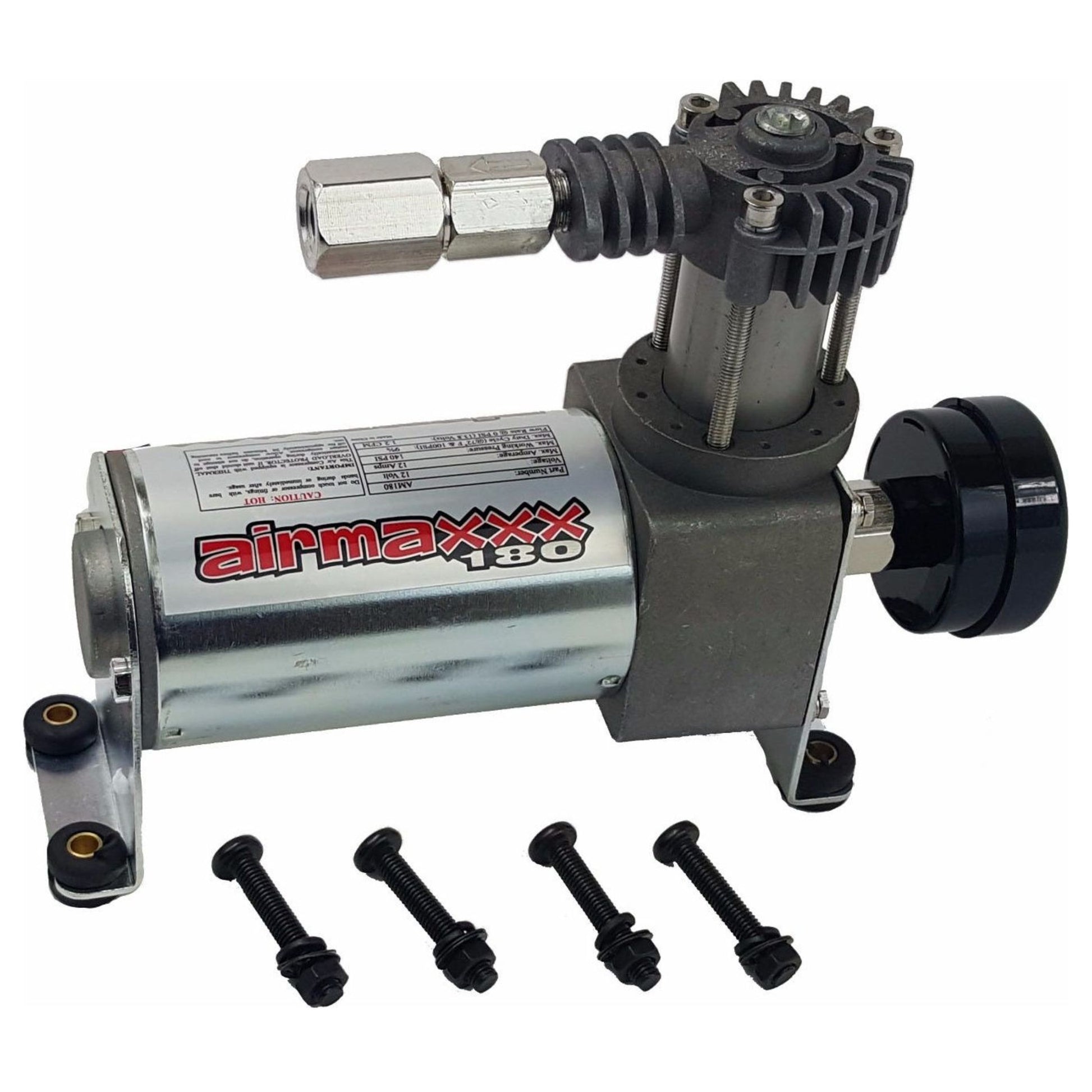 airmaxxx Pewter 180 compact motorcycle air compressor 140 PSI