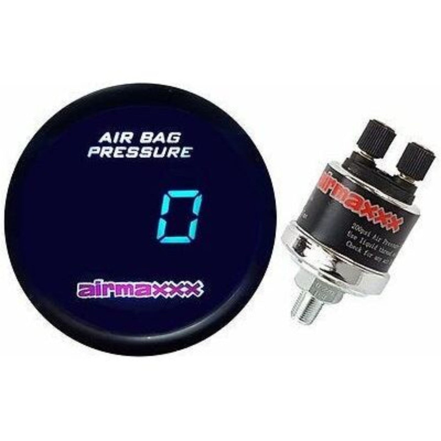 airmaxxx digital air ride gauge 200 psi tinted led display