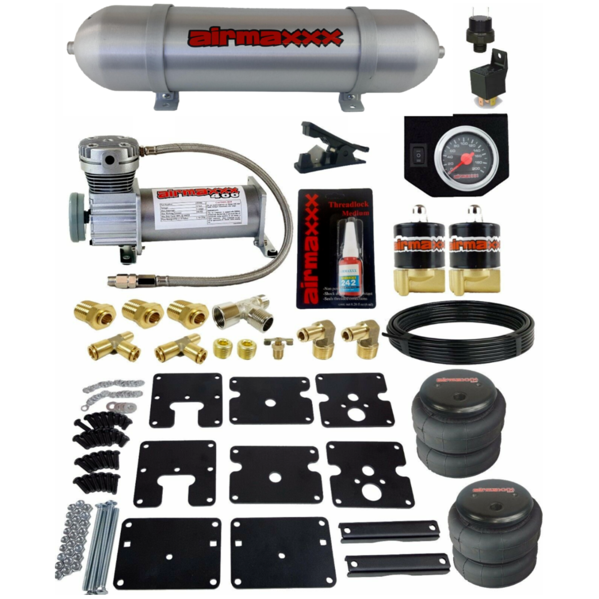 airmaxxx Tow Assist Air Kit w/Compressor Gauge & Aluminum Tank