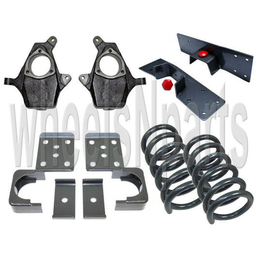 slamrite 4"/6" Drop Kit Spindles Springs Flip Notch For 1999-06 Silverado 1500 V8 2wd 