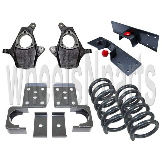 99 06 sierra lowering suspension front rear setup steel | silverado v6 drop kit 4 inch front 6 inch rear